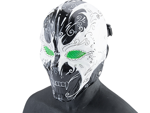 Evike.com R-Custom Fiberglass Hellspawn Full Face Mask (Color: Dia De Los Muertos / Mesh Lens / Medium)