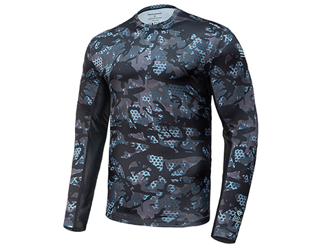 Evike.com Helium Armour UPF50 Body Protective Battle Shirt for Fishing / Airsoft (Color: Aqua-Black Camo / Medium)