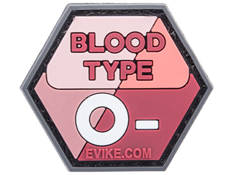 Operator Profile PVC Hex Patch  Blood Type Series (Color: Pink / O Negative)