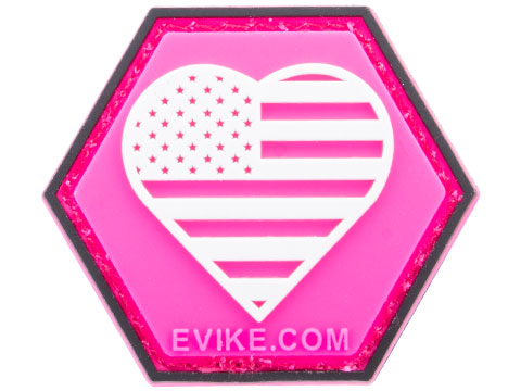 Operator Profile PVC Hex Patch Freedom! Series 1 (Model: Pink USA Heart)