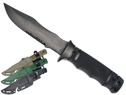 Matrix M37-K Seal Pup Type Rubber Training Knife w/ Hardshell Sheath Airsoft Movie Prop (Color: Black)