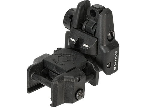 Dual-Profile Rhino Flip-up Rifle / SMG Sight by Evike - Rear Sight (Color: Black)