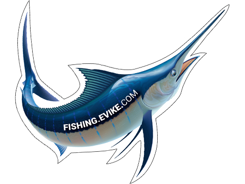 Fishing.Evike Vinyl Sticker (Design: Marlin)