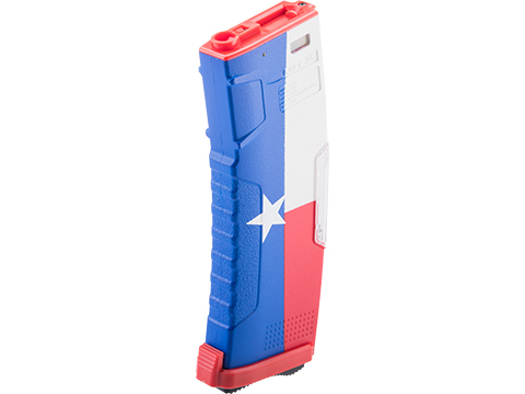 Evike.com BAMF GEN2 Polymer 450rd Hi-Cap Flash Magazine for M4 Series Airsoft AEG Rifles (Model: Texas Flag / Single Mag)