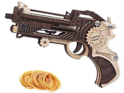 UGears Mechanical Model Wood Rubber Band Gun (Model: TSZH008)