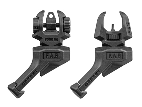 FAB Defense Offset Front & Rear Flip Up Backup Sights (Color: Black / Right Hand)