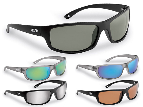 Flying Fisherman Slack Tide Polarized Sunglasses (Color: Black w/ Smoke-Silver Mirror Lens)