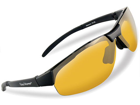 Flying Fisherman Maverick Polarized Sunglasses (Color: Matte Black w/ Yellow-Amber Lens)