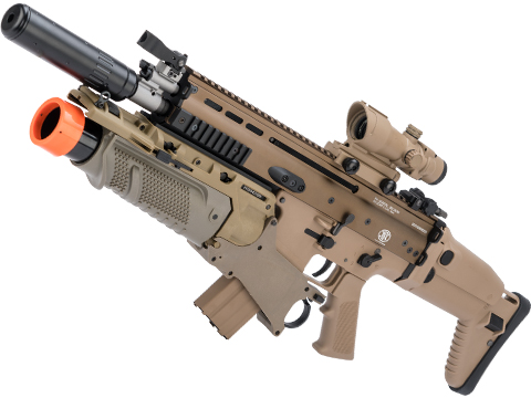 FN Herstal Licensed Full Metal SCAR-L Airsoft AEG Rifle by Cybergun (Color: Tan / EGLM Package)
