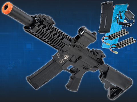Specna Arms / Rock River Arms Licensed CORE Series M4 AEG (Model: M4 CQB Suppressed / Black / Go Airsoft Package)