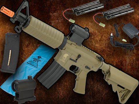 Matrix / S&T Sportsline M4 Airsoft AEG Rifle w/ G3 Micro-Switch Gearbox (Model: Dark Earth / M4 CQB / Go Airsoft Package)