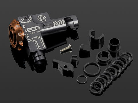 GATE EON Rotary Hop-Up Chamber for M4/M16 Series Airsoft AEG Rifles (Color: Titanium Housing / Orange Dial)