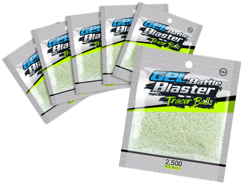 Gel Battle Blaster Water Gel Bullets for Gel Ball Blasters (Color: Glow In The Dark / 2,500)