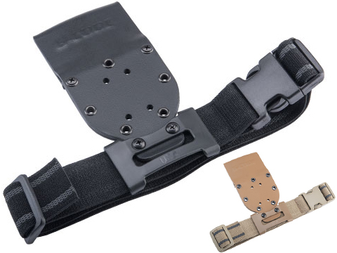 G-Code Optimal Drop Pistol Belt Platform w/ Leg Strap (Color: Tan / Standard Mount / Standard Buckle)