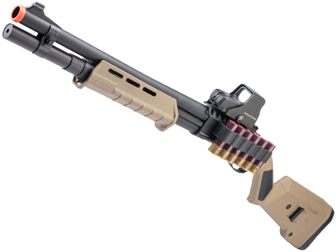 Golden Eagle x Alpha Tactical Gas Powered 3/6 Shot Pump Action Airsoft Shotgun (Color: Tan / Tactical)