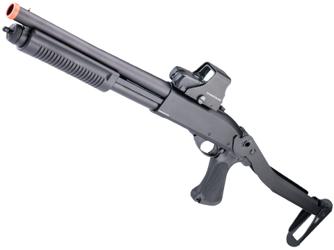 Golden Eagle M870 Gas Powered 3/6 Shot Pump Action Shotgun (Color: Black / CQB / Folding Stock)