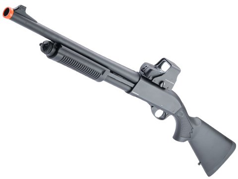 Golden Eagle M870 Spring Powered Tri Shot Pump Action Airsoft Shotgun (Model: Classic / Black)