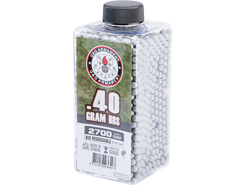 G&G Precision Match Grade Biodegradable 6mm Airsoft BBs (Weight: .40g / 2700 Rounds / Grey)