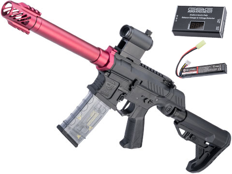 G&G SSG-1 USR Airsoft AEG Rifle w/ Variable Angle Stock and ETU MOSFET (Color: Red / Battery and Charger Package)