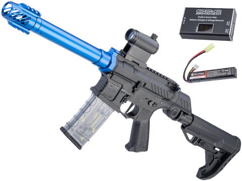 G&G SSG-1 USR Airsoft AEG Rifle w/ Variable Angle Stock and ETU MOSFET (Color: Blue / Battery and Charger Package)