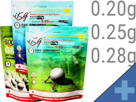 G&G High Grade Biodegradable 6mm Airsoft BBs (Weight: .20g / 5000 Rounds / White)