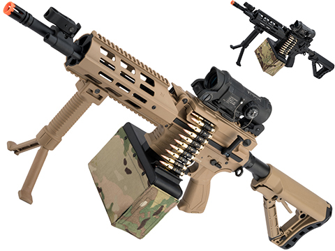 G&G CM16 LMG Airsoft AEG Light Machine Gun (Color: Tan)