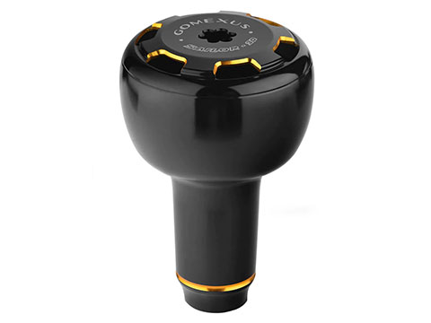 Gomexus Aluminum Super Light Power Knob for Spinning Reel (Color: Black-Gold / 30mm)