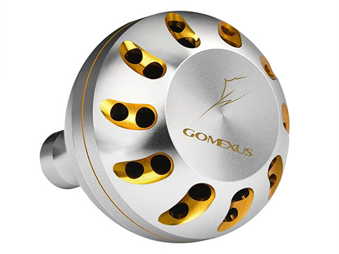 Gomexus Round Big Power Knob for Spinning Reel (Color: Silver-Gold / 47mm)