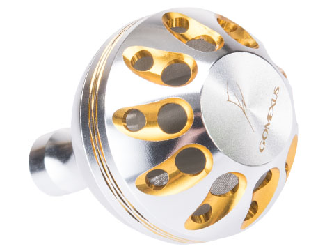 Gomexus Round Power Knob for Spinning Reel (Color: Silver-Gold / 32mm)
