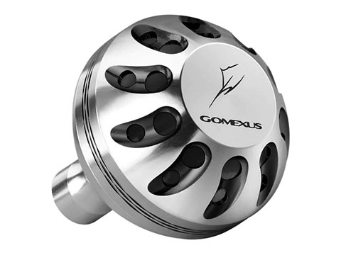 Gomexus Round Power Knob for Spinning Reel (Color: Silver-Black / 38mm)