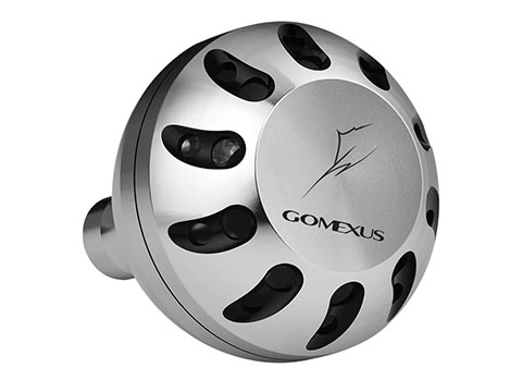 Gomexus Round Big Power Knob for Spinning Reel (Color: Silver-Black / 45mm)