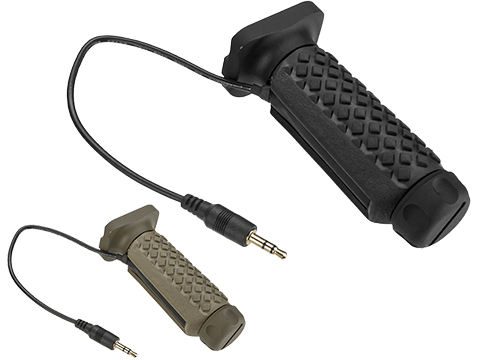 G&P Keymod Tactical Remote Switch Aluminum / Rubber Long Vertical Grip w/ Switch (Color: Sand)