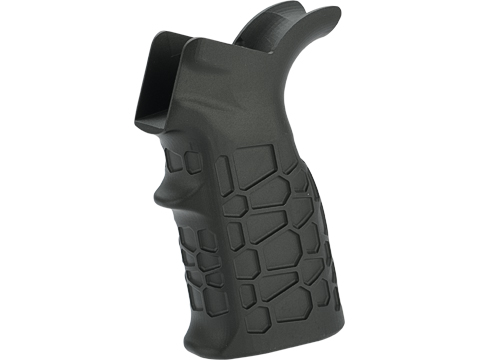 G&P CNC Machined Aluminum Waffle Motor Grip for M4 AEGs (Color: Black / Plain)