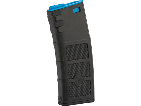 Evike High RPS Polymer Training Magazine w/ EV Texturing for M4 Airsoft AEG Rifles (Type: 360rd Hi-Cap / Black w/ Blue Lip)