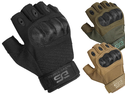 Glove Station Combat Hard Knuckle Fingerless Gloves 