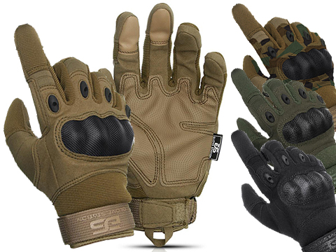 Glove Station The Combat Hard Knuckle Full Finger Tactical Gloves (Color: Tan / Small)