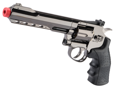 Hwasan CO2 Powered High Power Airsoft 6mm Magnum Revolver (Length: 6 / Polished)