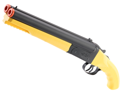 Hwasan Double Barrel Airsoft Gas Shotgun (Model: Yellow 3D-Printed Grips)