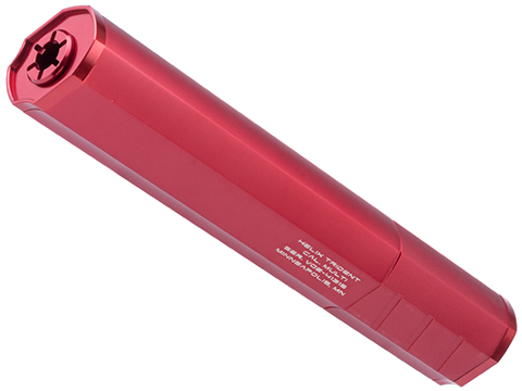 Helix Airsoft Trident Mock Suppressor / Barrel Extension (Color: Red / 14mm Negative)