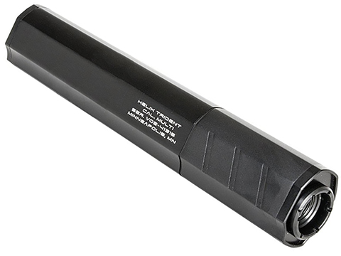 Helix Airsoft Trident Mock Suppressor / Barrel Extension (Color: Black / 14mm Positive)