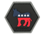 Operator Profile PVC Hex Patch  Political Party Series (Party: Democrat)