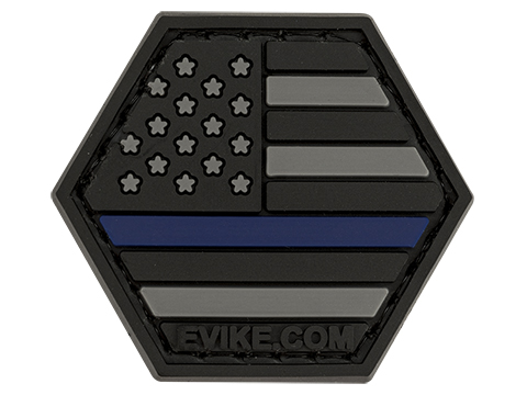 Operator Profile PVC Hex Patch American Flag Series (Color: Thin Blue Line)