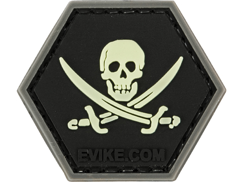 Operator Profile PVC Hex Patch Spooky Series (Style: Jolly Roger / Glow In The Dark)