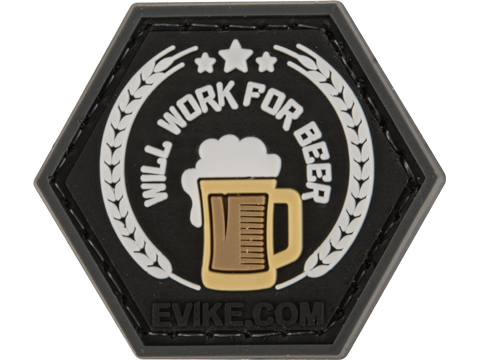 Operator Profile PVC Hex Patch Catchphrase Series 2 (Style: Will Work For Beer)