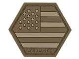 Operator Profile PVC Hex Patch American Flag Series (Color: Tan)