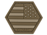 Operator Profile PVC Hex Patch American Flag Series (Color: Tan / Reverse)