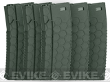 Hexmag Airsoft 120rds Polymer Mid-Cap Magazine for M4 / M16 Series Airsoft AEG Rifles (Color: OD Green / Pack of 5)