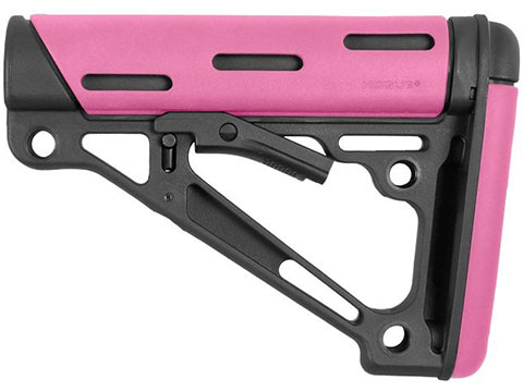 Hogue AR-15/M-16 OverMolded Collapsible Buttstock for Mil-Spec Buffer Tube (Color: Pink)