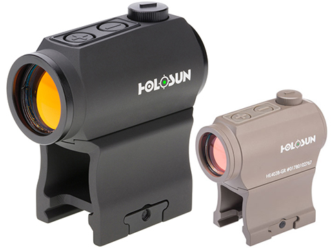 HOLOSUN HE403B Shake Awake Compact Green Dot Sight w/ Low & AR Mount (Color: Black)