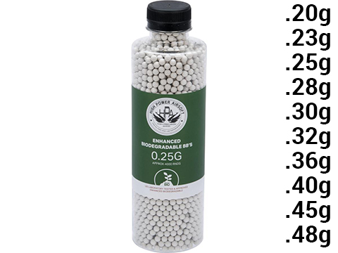 High Power Airsoft (HPA) US Lab Tested Precision Biodegradable 6mm Airsoft BBs (Model: .48g / 1500rds)